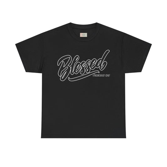 Blessed Script T-Shirt — Minimalist Christian Faith Tee
