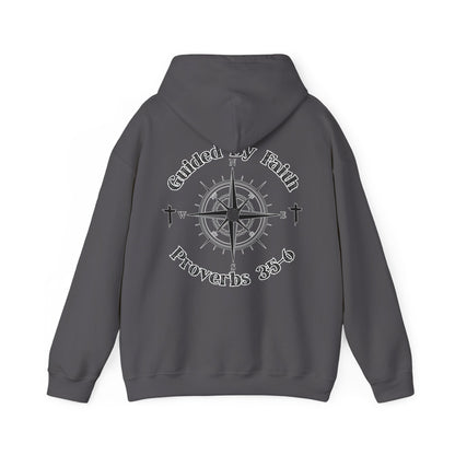 Faith Compass Hoodie – “Guided by Faith” Proverbs 3:5-6 Pullover, Christian Hoodie, Inspirational Scripture Sweatshirt, Unisex Religious Apparel