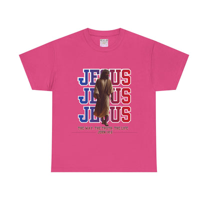 Jesus Patriotic Graphic Tee — “The Way, The Truth, The Life” John 14:6 Shirt, Christian American Flag T-Shirt, Faith & Freedom Apparel, Unisex Inspirational Tee