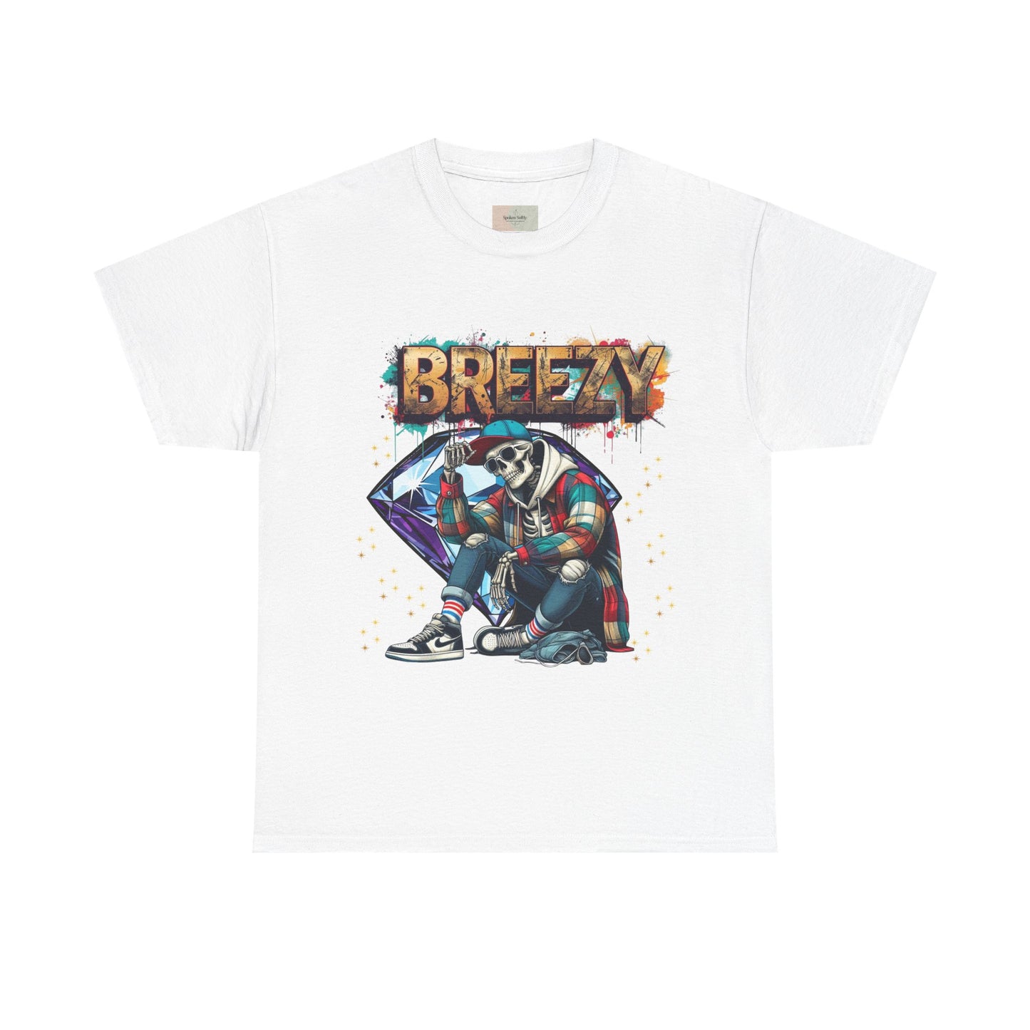 Urban Art Unisex Tee - 'BREEZY' Graphic, Hip-Hop Fashion, Streetwear Style, Casual Attire, Gift for Teens, Festival Outfit