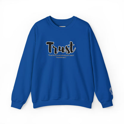 Trust Sweatshirt – “Trust in the Lord with All Thy Heart” Christian Crewneck, Inspirational Faith-Based Pullover, Cozy Unisex Apparel, Motivational Gift for Believers