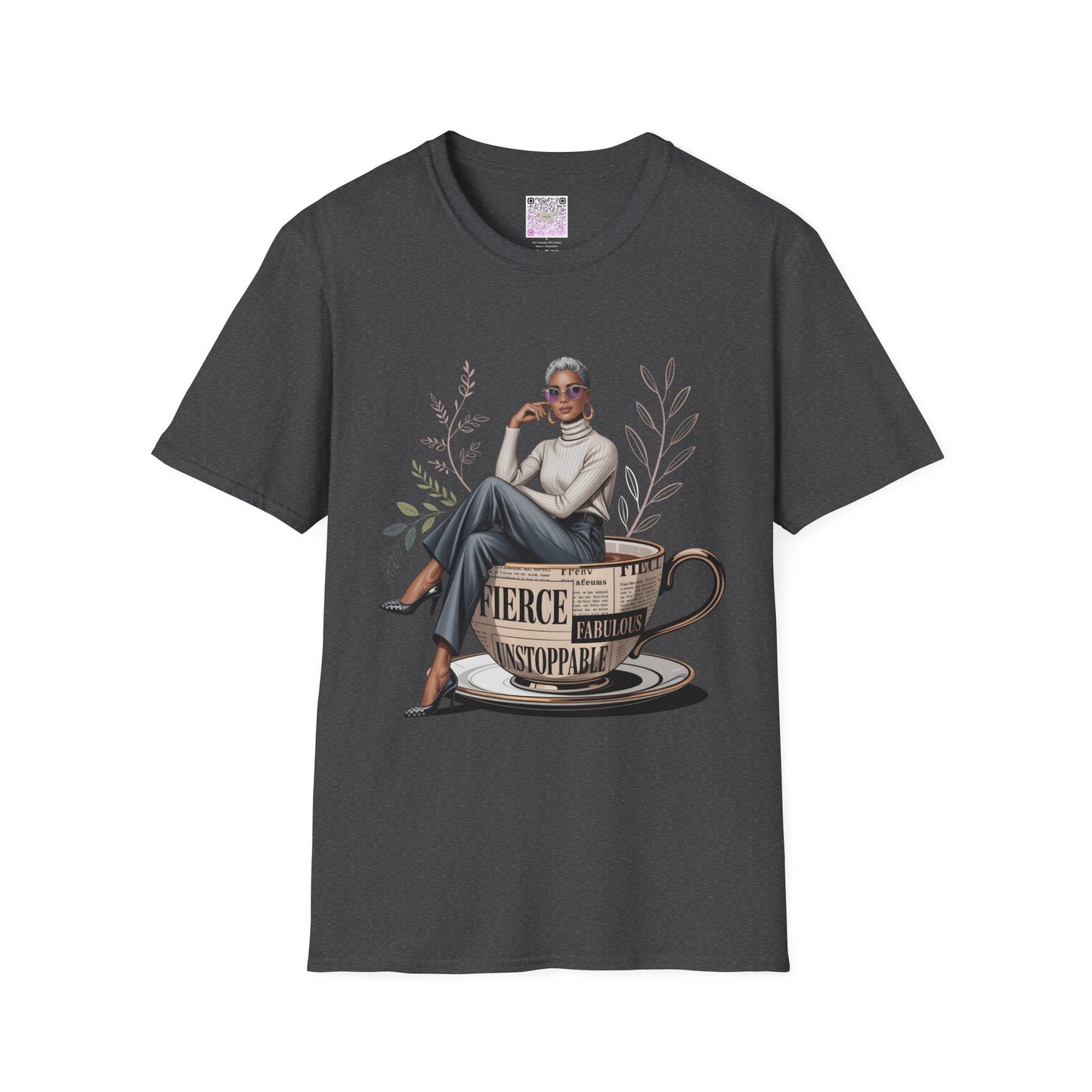 Fierce, Fearless & Unstoppable T-Shirt – Empowering Coffee Cup Graphic Tee, Motivational Unisex Shirt, Strong Woman Apparel, Daily Confidence Wear