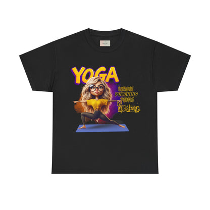 Yoga Humor Unisex Heavy Cotton Tee - Funny Yoga Shirt for Yoga Lovers, Gift for Fitness Fans, Relaxation Tee, Motivational Apparel, [...]