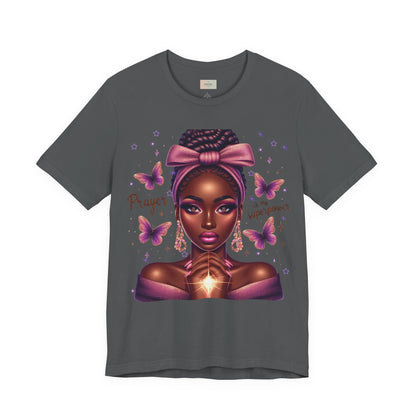 Prayer Is My Superpower Tee — Empowering Black Woman Graphic T-Shirt