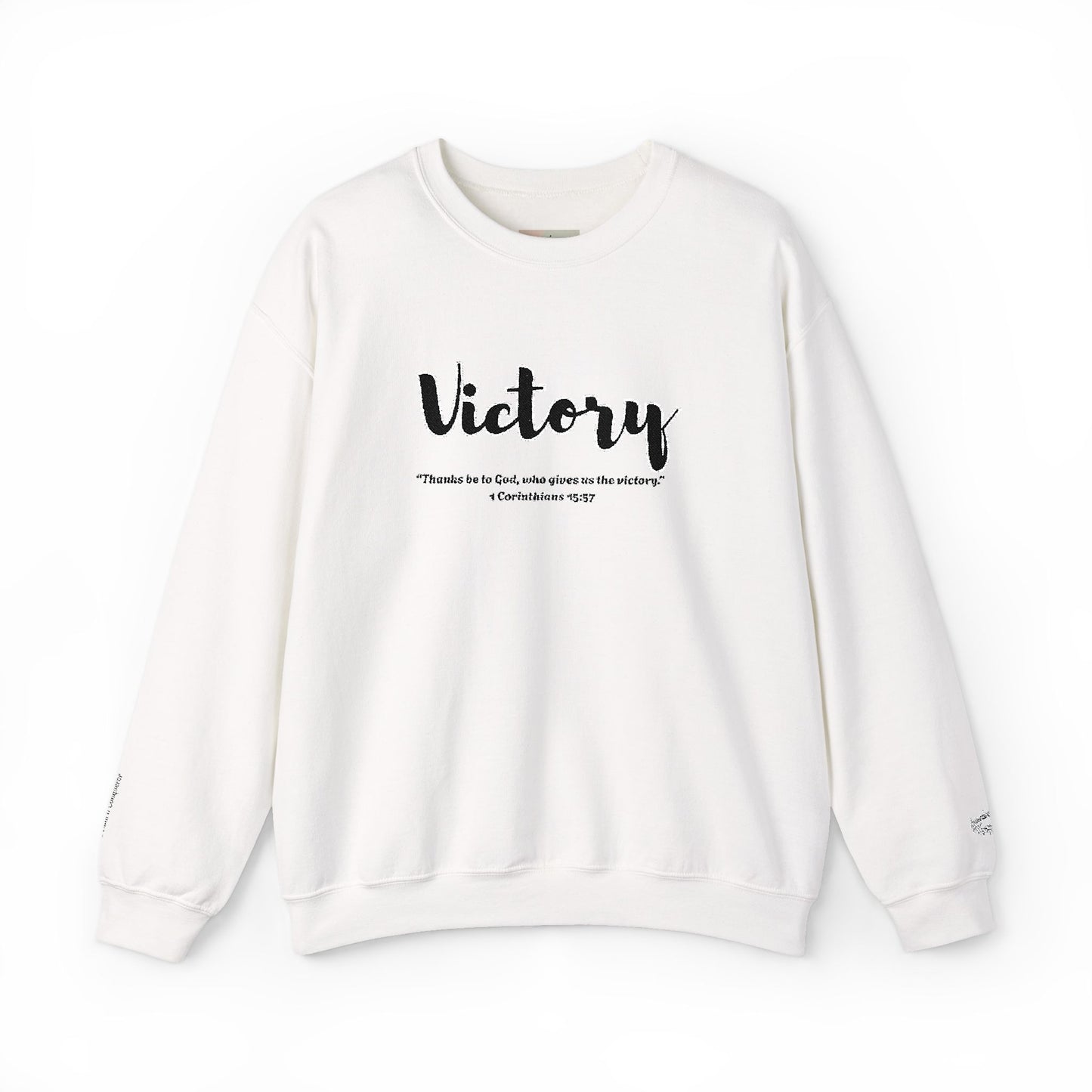 Victory Sweatshirt – “Thanks Be to God, Who Gives Us the Victory” Christian Crewneck, Inspirational Faith-Based Pullover, Cozy Unisex Apparel, Motivational Gift for Believers