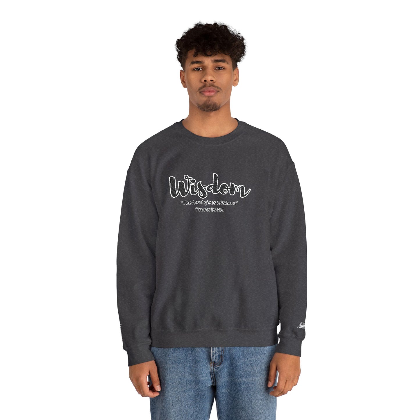 Wisdom Sweatshirt – “The Lord Gives Wisdom” Christian Crewneck, Inspirational Faith-Based Pullover, Cozy Unisex Apparel, Encouraging Gift for Believers