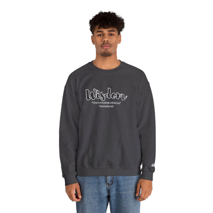 Wisdom Sweatshirt – “The Lord Gives Wisdom” Christian Crewneck, Inspirational Faith-Based Pullover, Cozy Unisex Apparel, Encouraging Gift for Believers