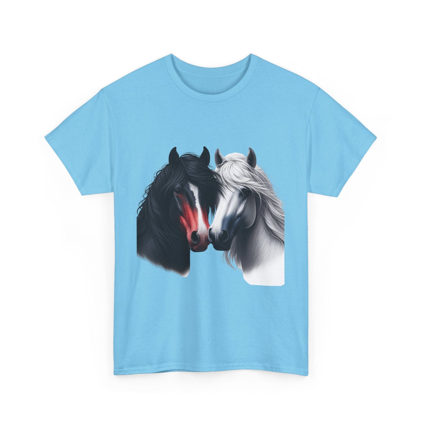 Black and White Horse Graphic Tee, Unisex T-Shirt, Equestrian Gift, Casual Wear, Horse Lover Apparel, Horse-Themed T-Shirt