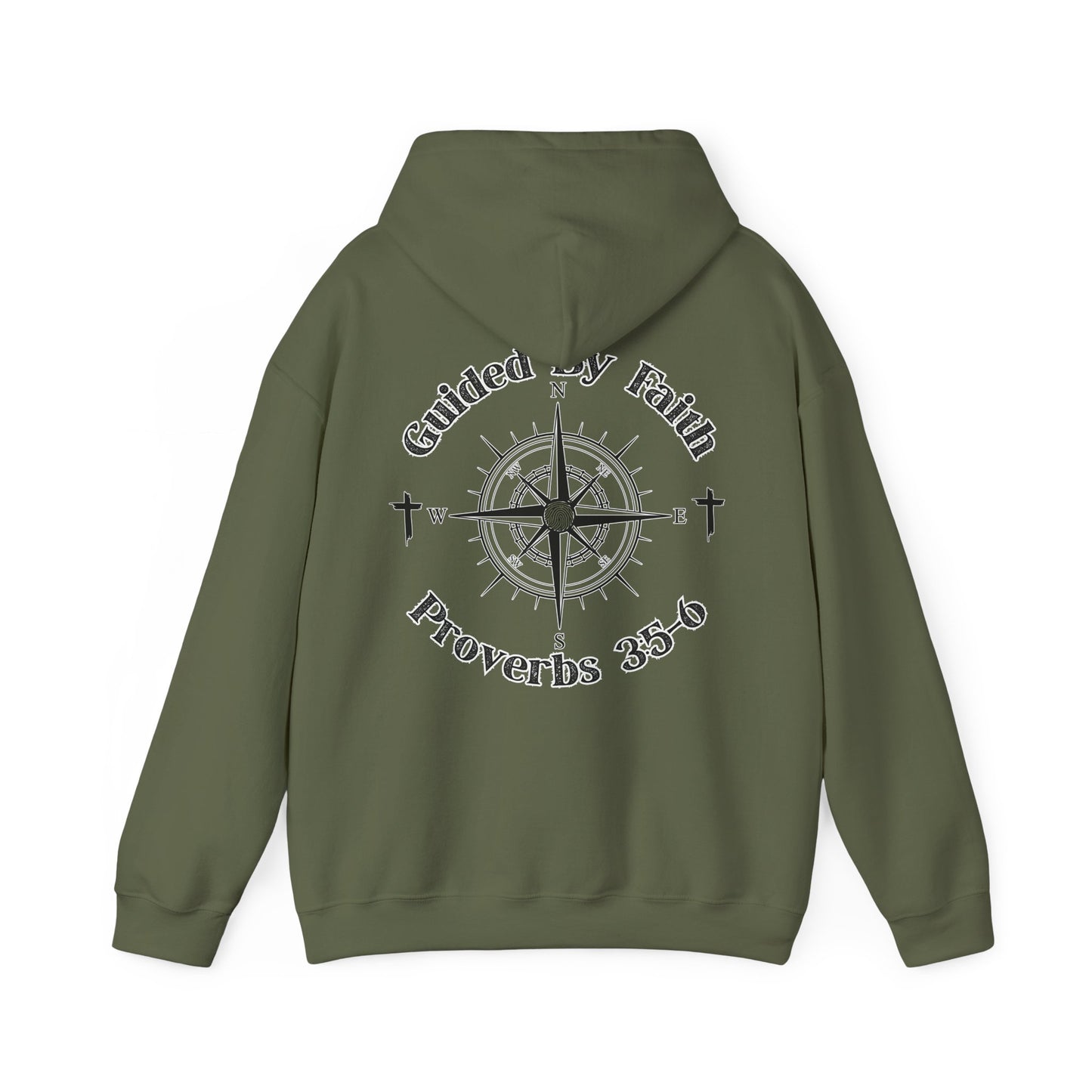Faith Compass Hoodie – “Guided by Faith” Proverbs 3:5-6 Pullover, Christian Hoodie, Inspirational Scripture Sweatshirt, Unisex Religious Apparel