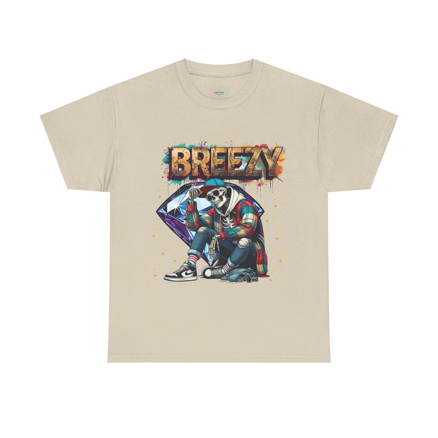 Urban Art Unisex Tee - 'BREEZY' Graphic, Hip-Hop Fashion, Streetwear Style, Casual Attire, Gift for Teens, Festival Outfit
