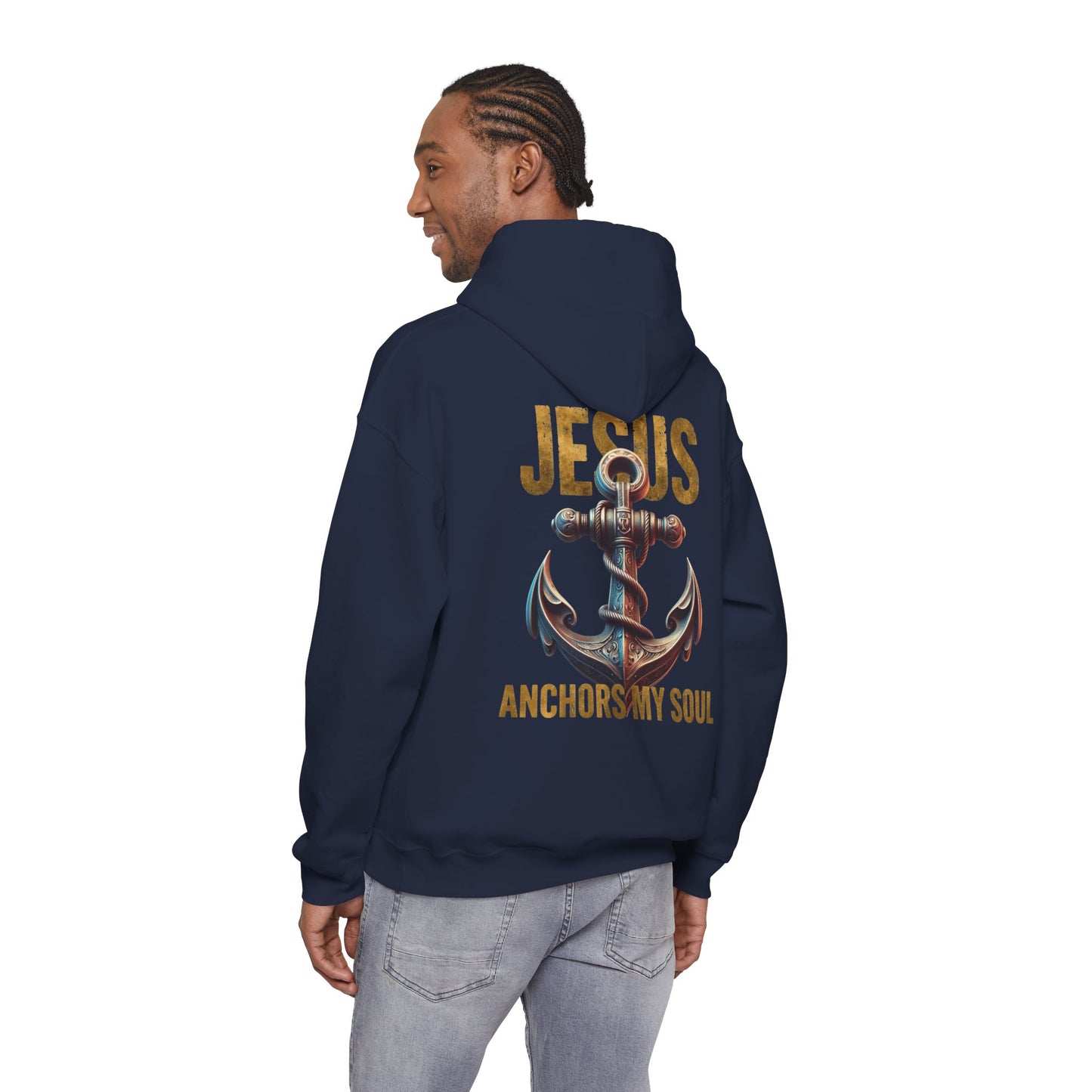 Jesus Anchors My Soul Hoodie — Christian Anchor Hoodie, Faith-Inspired Pullover, Hebrews Hope Apparel, Unisex Religious Sweatshirt