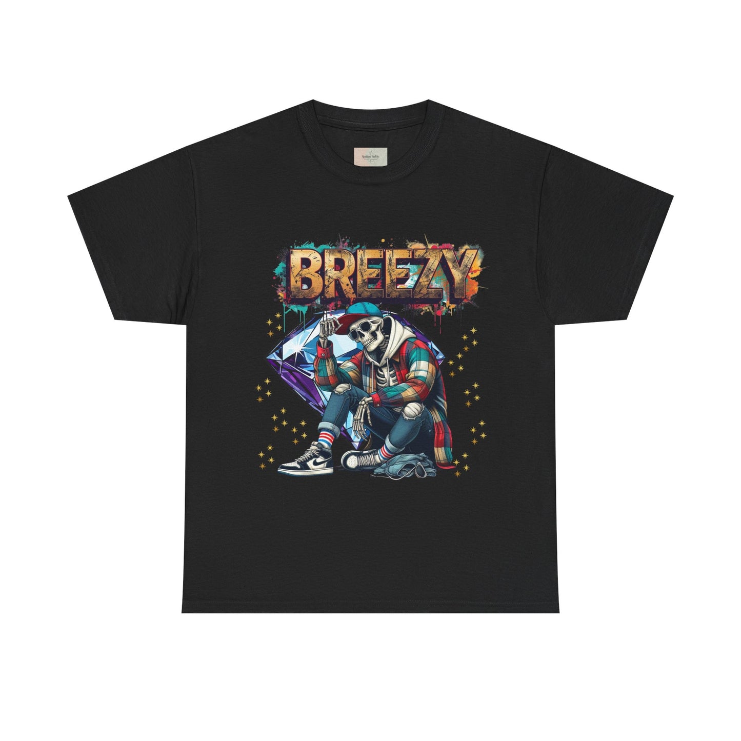 Urban Art Unisex Tee - 'BREEZY' Graphic, Hip-Hop Fashion, Streetwear Style, Casual Attire, Gift for Teens, Festival Outfit