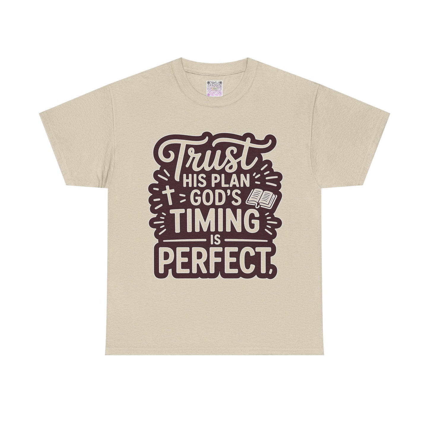 Trust His Plan T-Shirt – “God’s Timing Is Perfect” Unisex Christian Tee, Inspirational Faith Shirt, Motivational Bible Quote Apparel