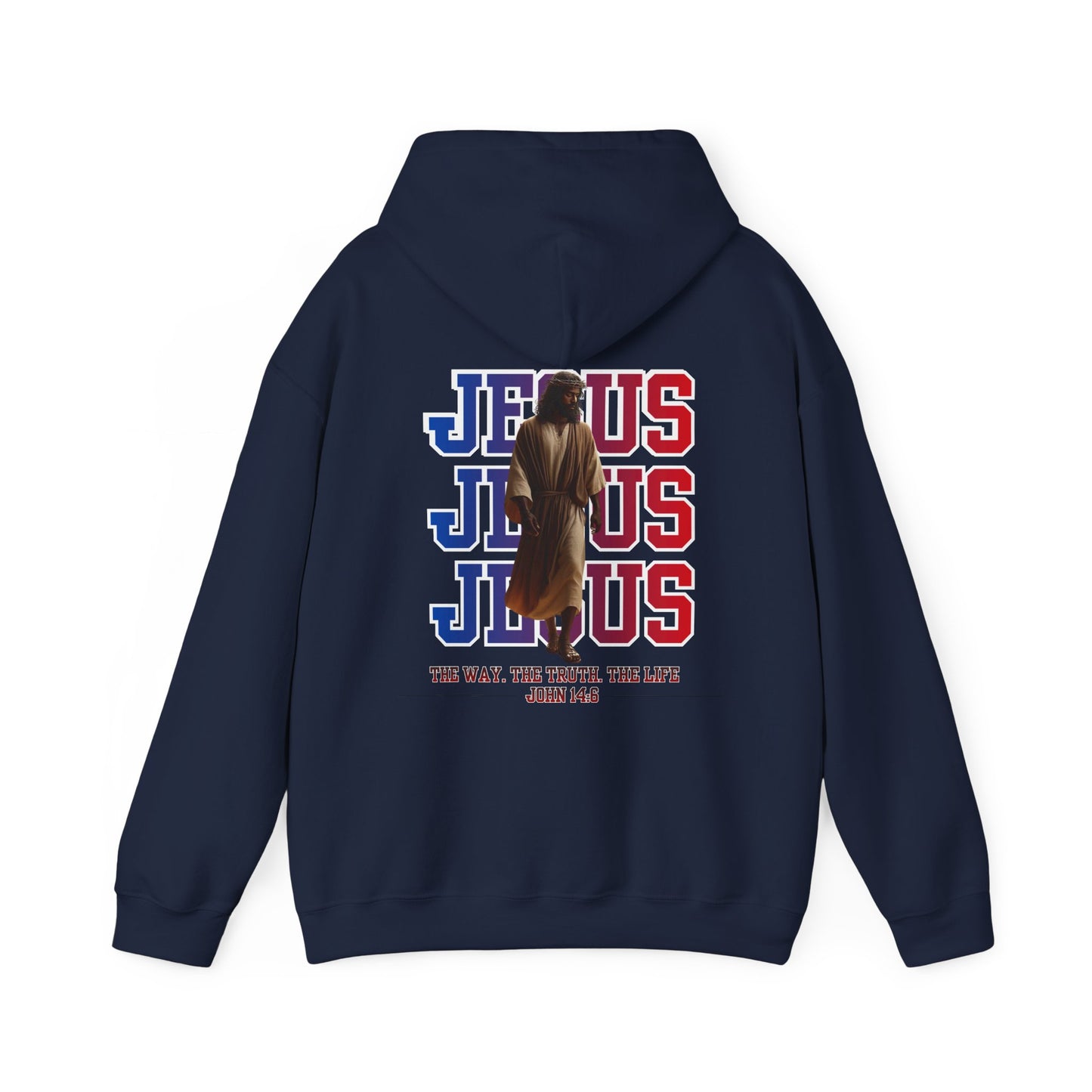 Jesus Hoodie — “The Way, The Truth, The Life” John 14:6 Christian Pullover, Faith Hoodie, Inspirational Bible Verse Sweatshirt, Unisex Religious Apparel