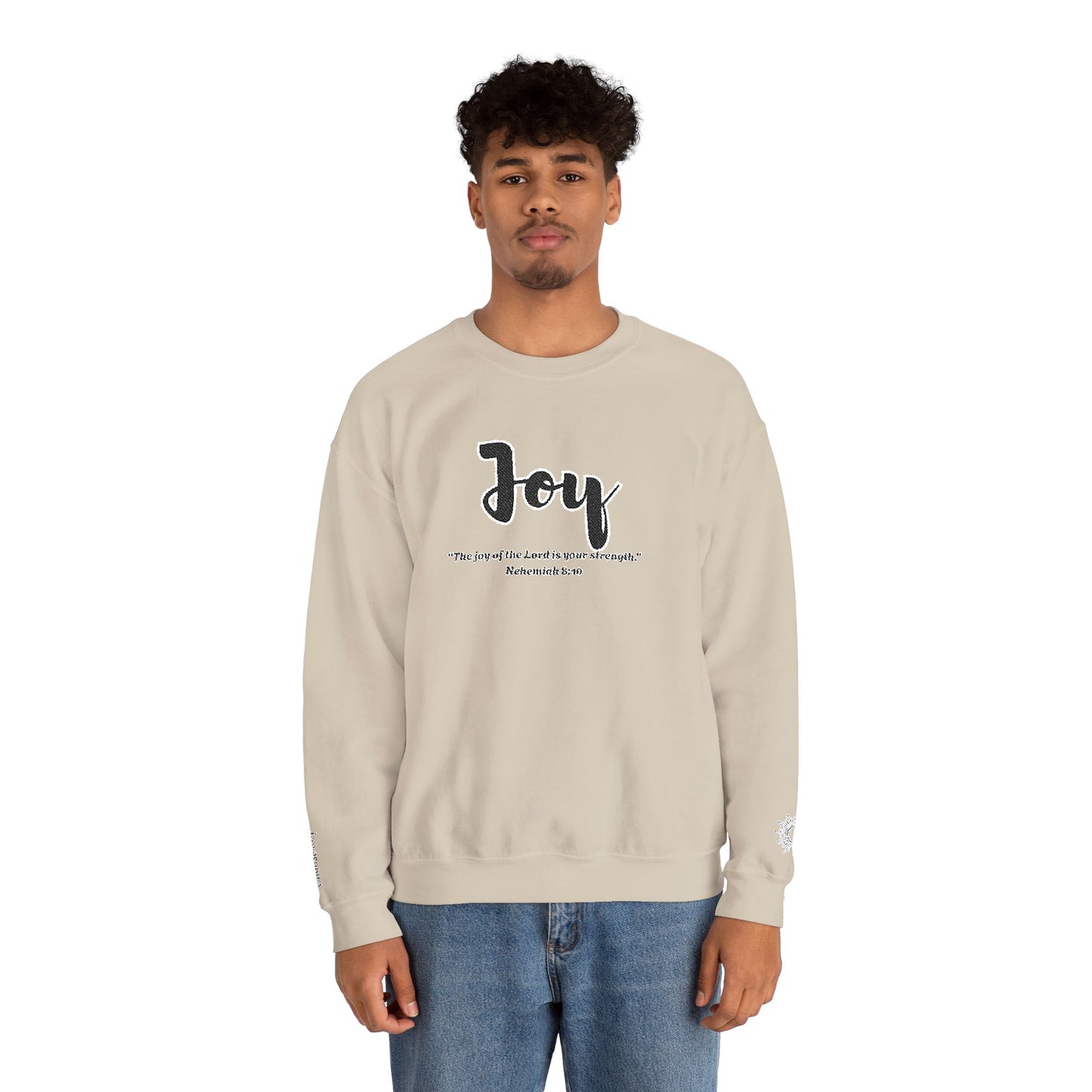 Joy Sweatshirt – “The Joy of the Lord Is Your Strength” Christian Crewneck, Inspirational Faith-Based Pullover, Cozy Unisex Apparel, Uplifting Gift for Believers