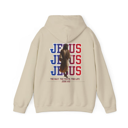 Jesus Hoodie — “The Way, The Truth, The Life” John 14:6 Christian Pullover, Faith Hoodie, Inspirational Bible Verse Sweatshirt, Unisex Religious Apparel