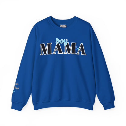 Boy Mama Crewneck Sweatshirt – Cozy Unisex Mom Sweater, Cute Mother’s Day Gift, White Minimalist Mom Life Pullover, New Mom Apparel