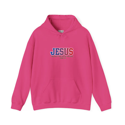 Jesus Hoodie — “The Way, The Truth, The Life” John 14:6 Christian Pullover, Faith Hoodie, Inspirational Bible Verse Sweatshirt, Unisex Religious Apparel