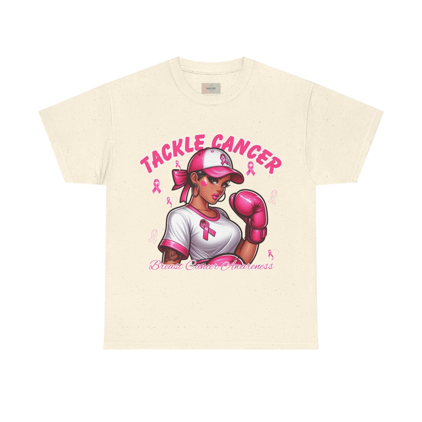 Empowering Unisex Heavy Cotton Tee - Tackle Cancer, Breast Cancer Awareness Shirt, Supportive Gift in Honor of Survivors