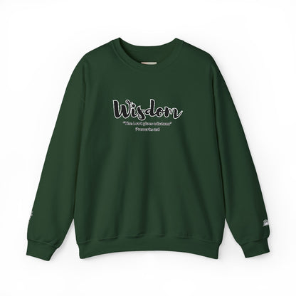 Wisdom Sweatshirt – “The Lord Gives Wisdom” Christian Crewneck, Inspirational Faith-Based Pullover, Cozy Unisex Apparel, Encouraging Gift for Believers