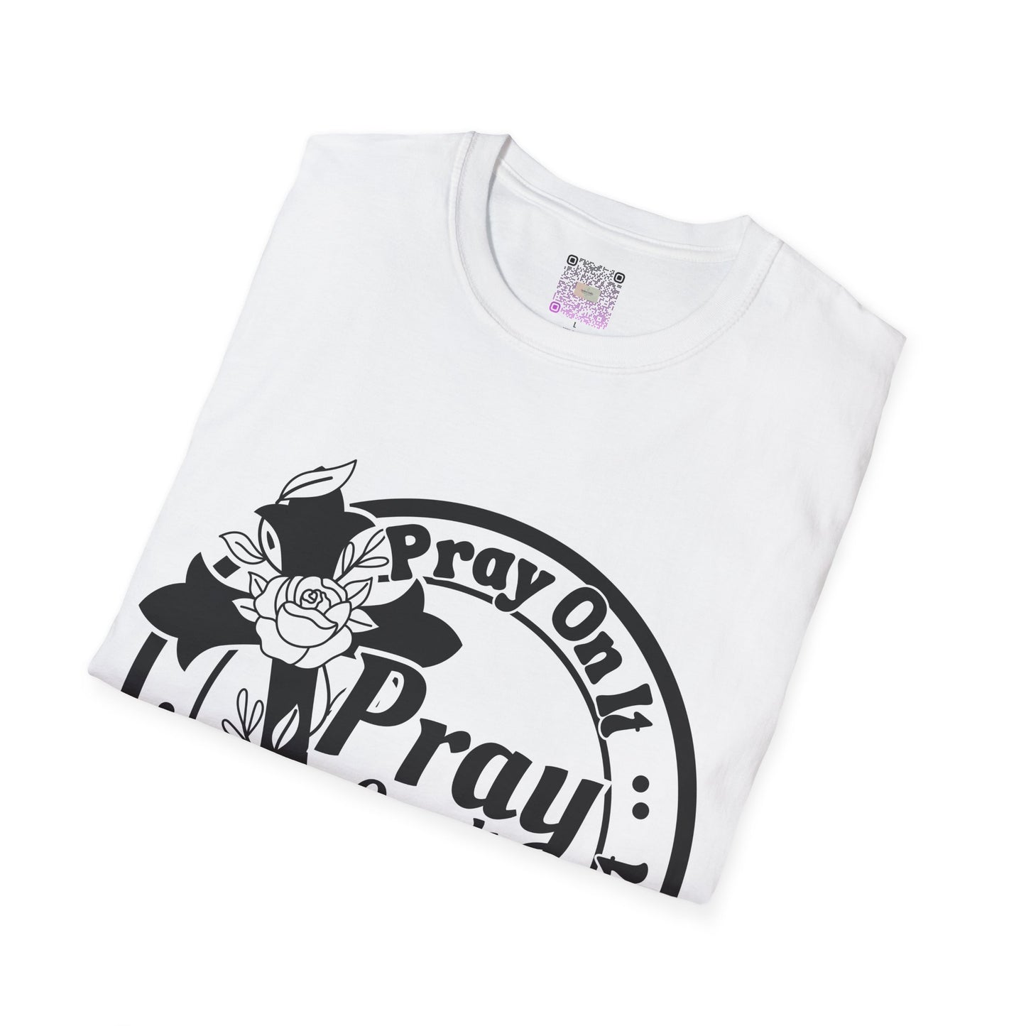 Prayer Over It Christian T-Shirt – “Pray On, Pray Through” Floral Cross Faith Tee, Inspirational Unisex Shirt, Christian Gift for Women & Men