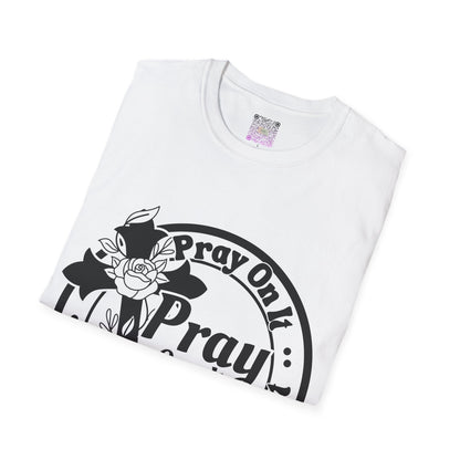 Prayer Over It Christian T-Shirt – “Pray On, Pray Through” Floral Cross Faith Tee, Inspirational Unisex Shirt, Christian Gift for Women & Men