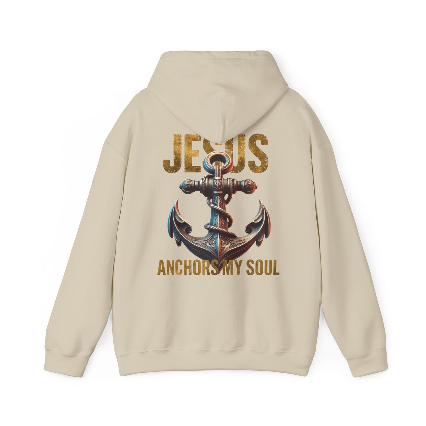Jesus Anchors My Soul Hoodie — Christian Anchor Hoodie, Faith-Inspired Pullover, Hebrews Hope Apparel, Unisex Religious Sweatshirt