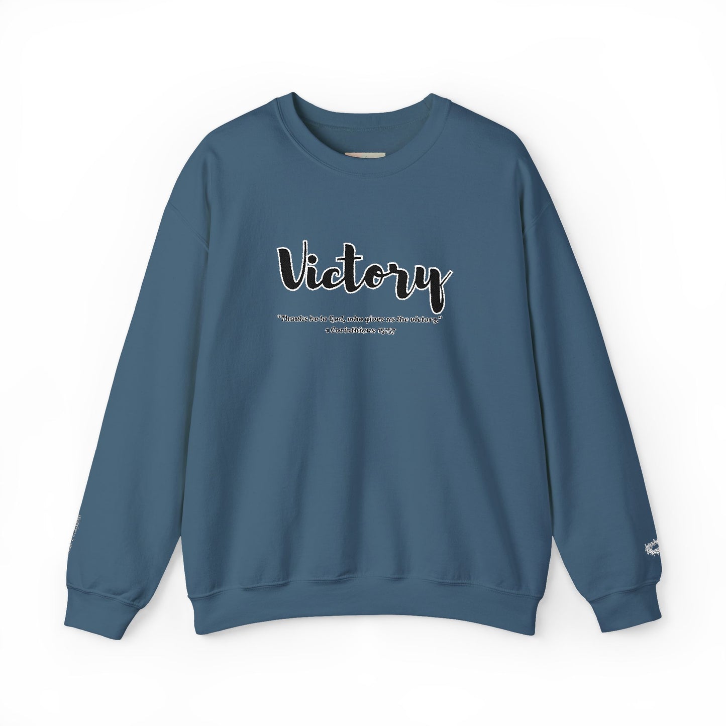 Victory Sweatshirt – “Thanks Be to God, Who Gives Us the Victory” Christian Crewneck, Inspirational Faith-Based Pullover, Cozy Unisex Apparel, Motivational Gift for Believers