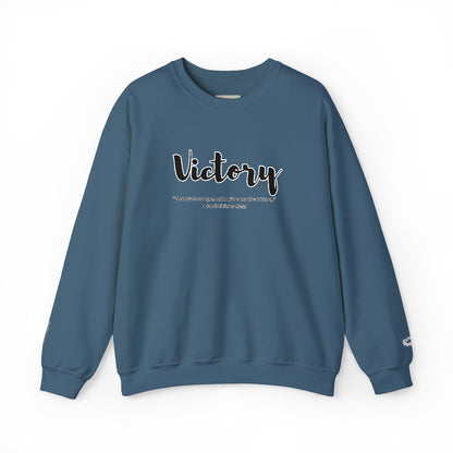 Victory Sweatshirt – “Thanks Be to God, Who Gives Us the Victory” Christian Crewneck, Inspirational Faith-Based Pullover, Cozy Unisex Apparel, Motivational Gift for Believers