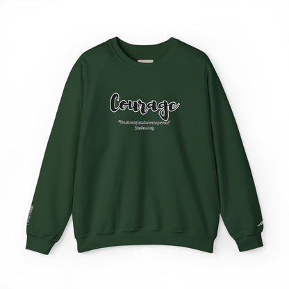 Courage Sweatshirt – “Be Strong and Courageous” Christian Crewneck, Inspirational Faith-Based Pullover, Cozy Unisex Apparel, Motivational Gift for Believers