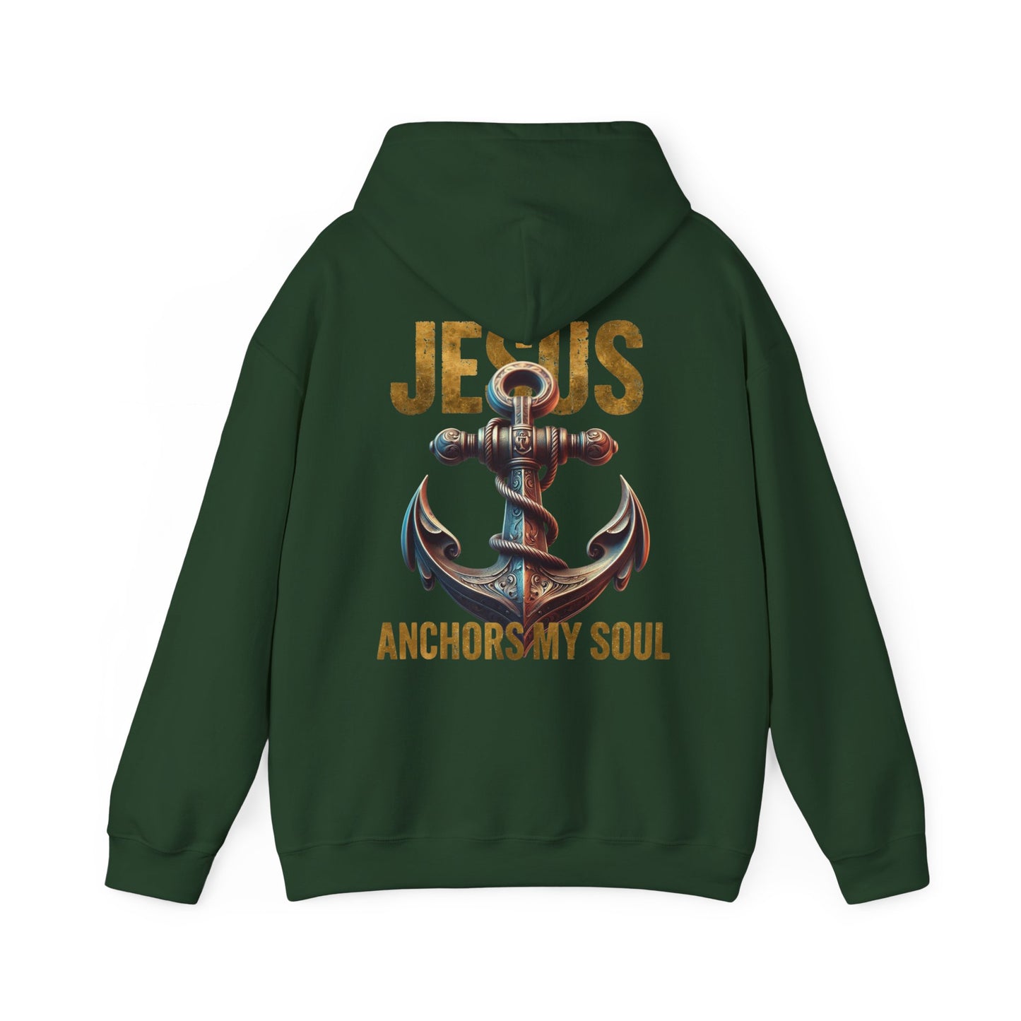 Jesus Anchors My Soul Hoodie — Christian Anchor Hoodie, Faith-Inspired Pullover, Hebrews Hope Apparel, Unisex Religious Sweatshirt