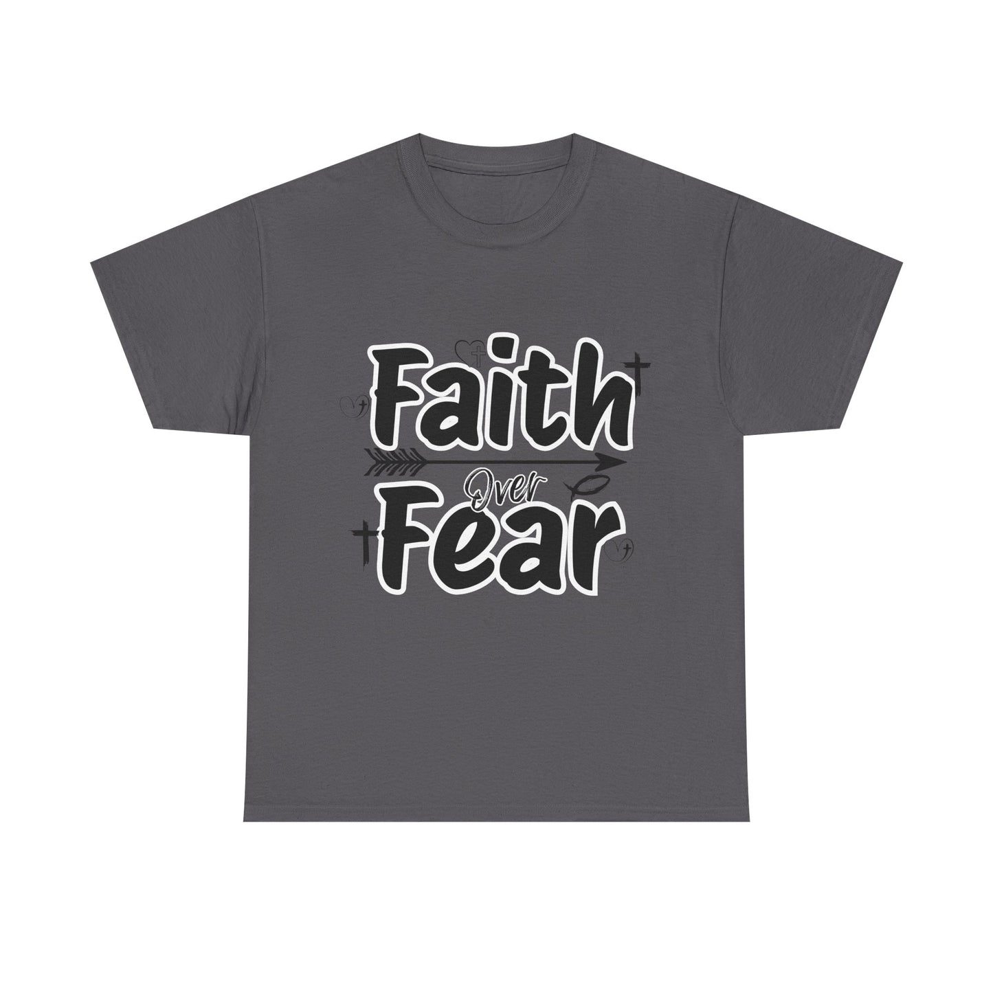 Faith Over Fear Unisex Heavy Cotton Tee, Inspirational T-Shirt, Motivational Apparel, Christian Gift, Everyday Wear, Faith-Based Fashion