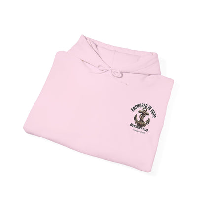 Anchored in Hope Hoodie – Hebrews 6:19 Christian Sweatshirt, Faith Anchor Design, Inspirational Unisex Hoodie for Everyday Strength