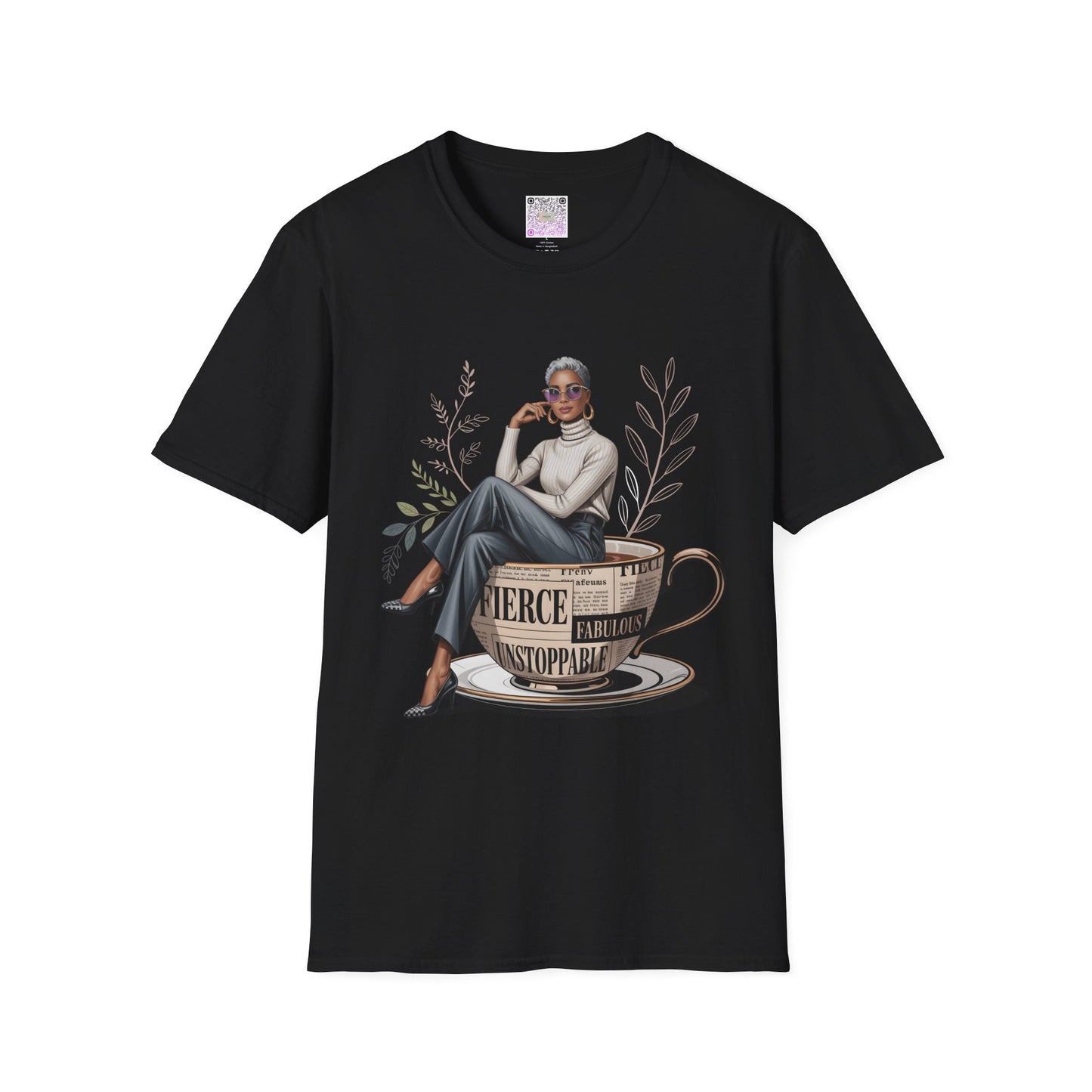 Fierce, Fearless & Unstoppable T-Shirt – Empowering Coffee Cup Graphic Tee, Motivational Unisex Shirt, Strong Woman Apparel, Daily Confidence Wear