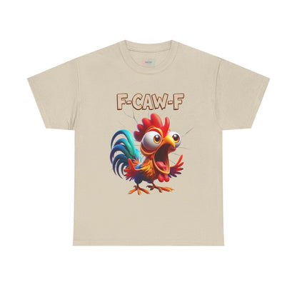 F-Caw-F Funny Chicken Tee, Humorous Graphic T-Shirt, Farm Animal Clothing, Gift for Chicken Lovers, Unisex Cotton Tee