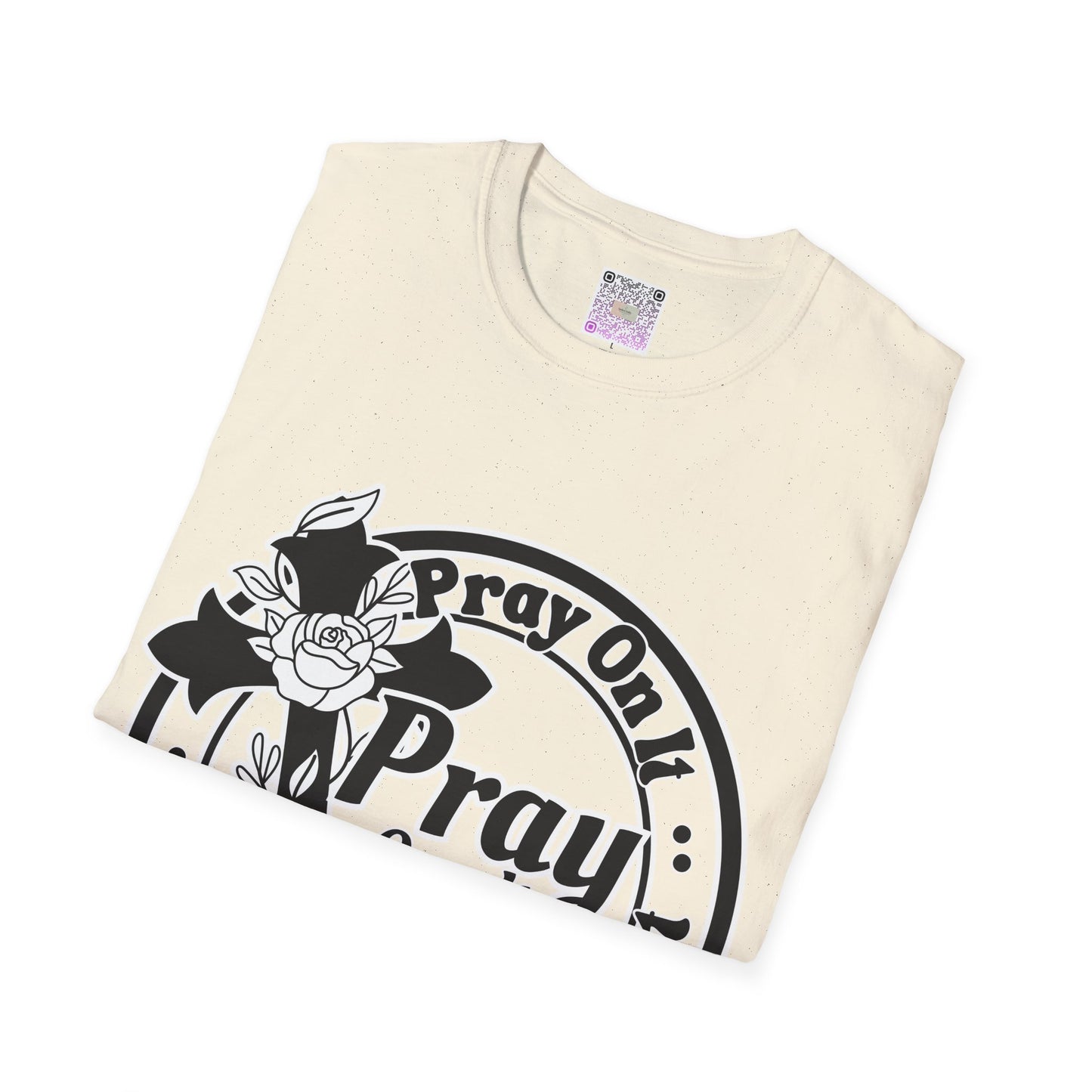 Prayer Over It Christian T-Shirt – “Pray On, Pray Through” Floral Cross Faith Tee, Inspirational Unisex Shirt, Christian Gift for Women & Men