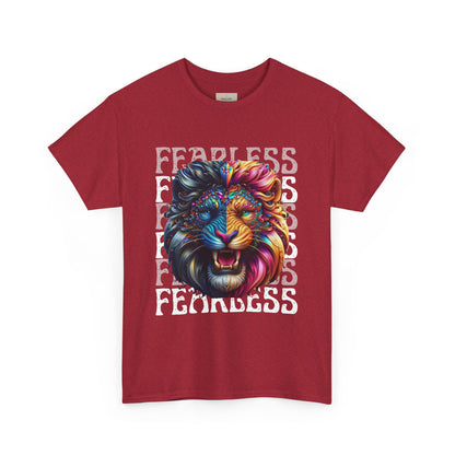 Colorful Lion Unisex Heavy Cotton Tee, Animal Lovers Gift, Unique Tee for Men and Women, Casual Wear, Graphic T-Shirt