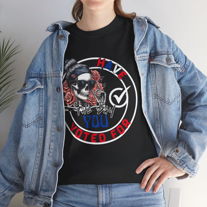 Edgy Graphic Tee, Voted For Design, Unisex Heavy Cotton Shirt, Casual Wear, Perfect for Activists, Gift for Political Events