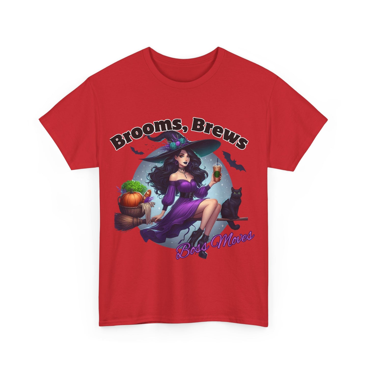 Brooms & Brews Halloween Tee, Unisex Shirt, Witch Craft Tee, Autumn Apparel, Spooky Season Outfit