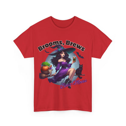 Brooms & Brews Halloween Tee, Unisex Shirt, Witch Craft Tee, Autumn Apparel, Spooky Season Outfit