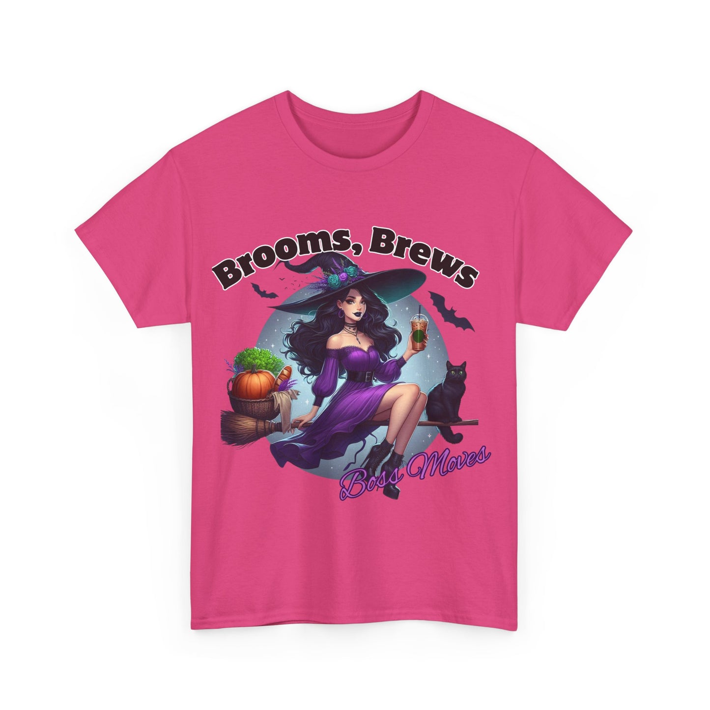 Brooms & Brews Halloween Tee, Unisex Shirt, Witch Craft Tee, Autumn Apparel, Spooky Season Outfit