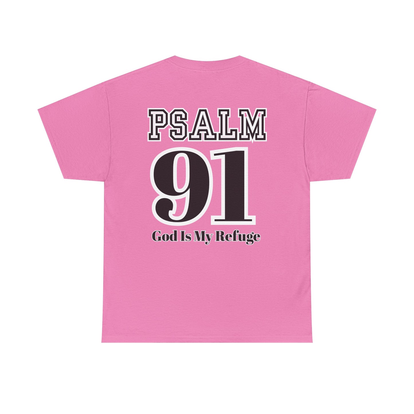 Faith-Inspired Unisex Cotton Tee with Psalm 91, Christian Apparel, Spiritual Gift, Bible Verse Shirt, Casual Wear, Religious T-Shirt