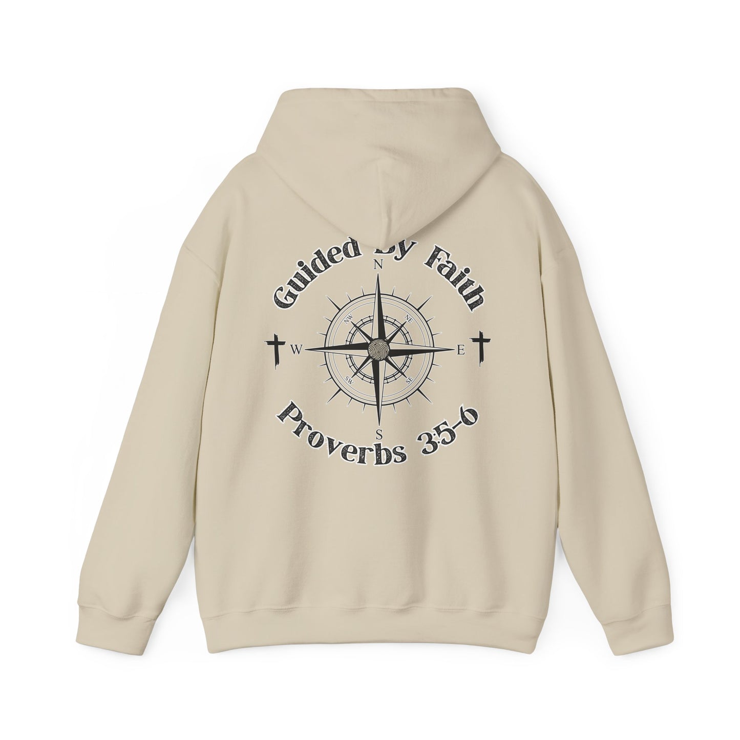 Faith Compass Hoodie – “Guided by Faith” Proverbs 3:5-6 Pullover, Christian Hoodie, Inspirational Scripture Sweatshirt, Unisex Religious Apparel