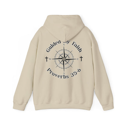 Faith Compass Hoodie – “Guided by Faith” Proverbs 3:5-6 Pullover, Christian Hoodie, Inspirational Scripture Sweatshirt, Unisex Religious Apparel