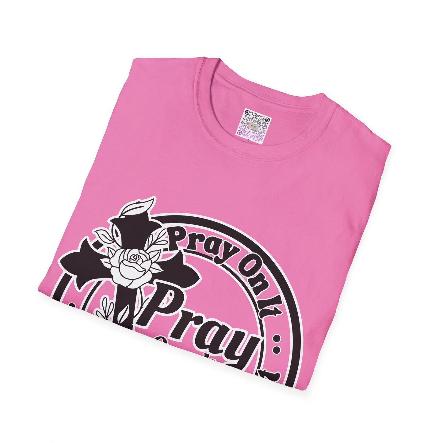 Prayer Over It Christian T-Shirt – “Pray On, Pray Through” Floral Cross Faith Tee, Inspirational Unisex Shirt, Christian Gift for Women & Men