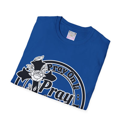 Prayer Over It Christian T-Shirt – “Pray On, Pray Through” Floral Cross Faith Tee, Inspirational Unisex Shirt, Christian Gift for Women & Men