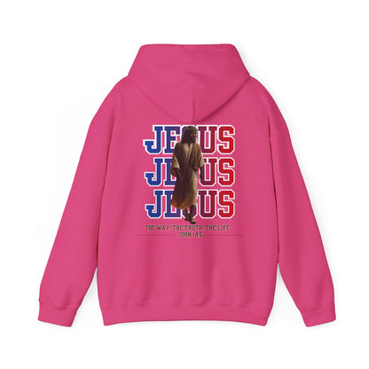 Jesus Hoodie — “The Way, The Truth, The Life” John 14:6 Christian Pullover, Faith Hoodie, Inspirational Bible Verse Sweatshirt, Unisex Religious Apparel