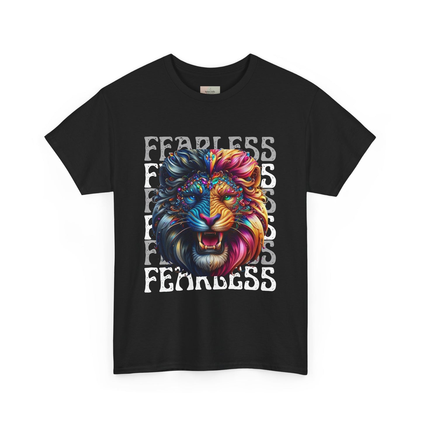 Colorful Lion Unisex Heavy Cotton Tee, Animal Lovers Gift, Unique Tee for Men and Women, Casual Wear, Graphic T-Shirt