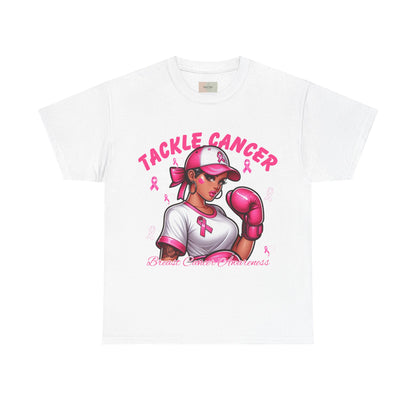 Empowering Unisex Heavy Cotton Tee - Tackle Cancer, Breast Cancer Awareness Shirt, Supportive Gift in Honor of Survivors