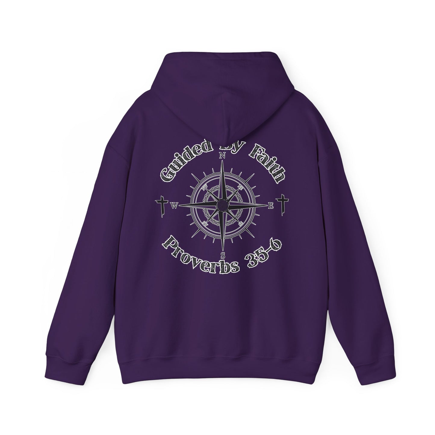 Faith Compass Hoodie – “Guided by Faith” Proverbs 3:5-6 Pullover, Christian Hoodie, Inspirational Scripture Sweatshirt, Unisex Religious Apparel